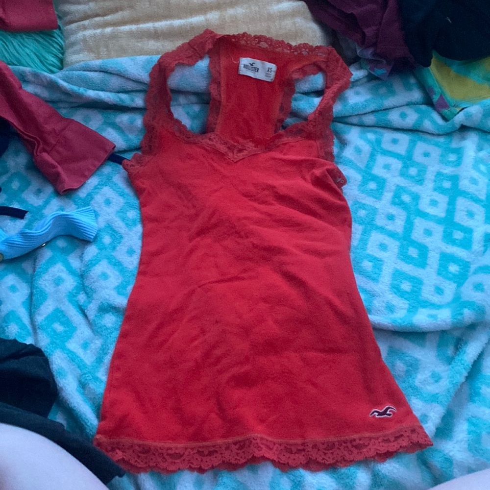 Orange Racerback Hollister Tank Top